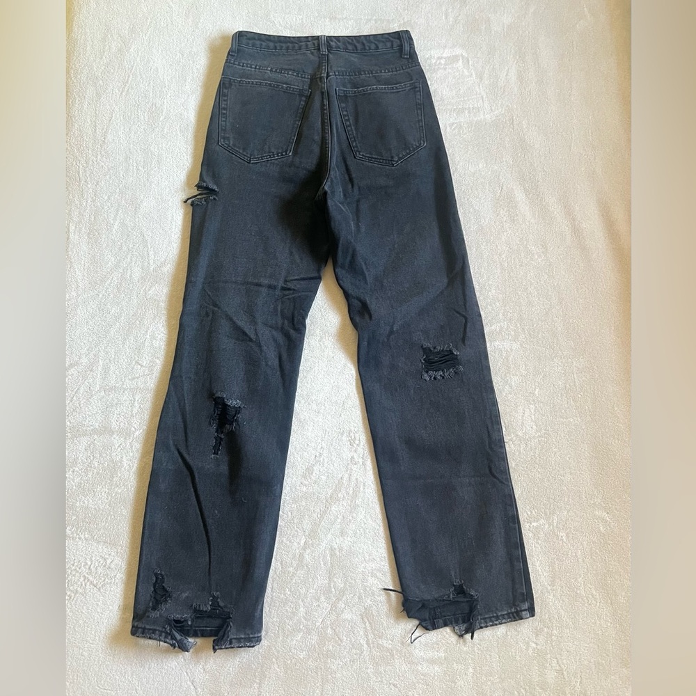 Black ripped wide leg jeans - Picture 4 of 6